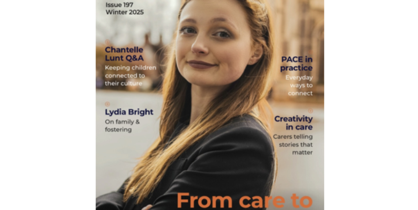 Lucy Barnes on the cover of the Fostering Network’s Foster Care Magazine ‘From Care to the Courtroom’